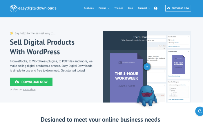 Imagen de una plataforma de diseño de webs online con un monstruito