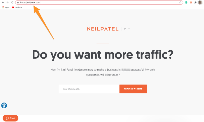 Imagen de una web que pone "do you want more traffic?"