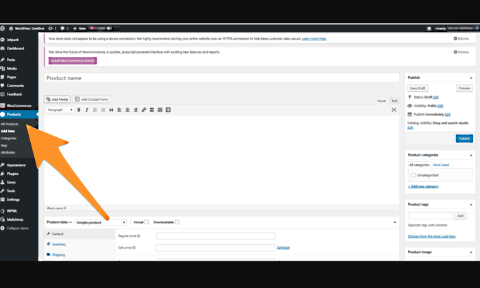 Imagen con textos y opciones de wordpress